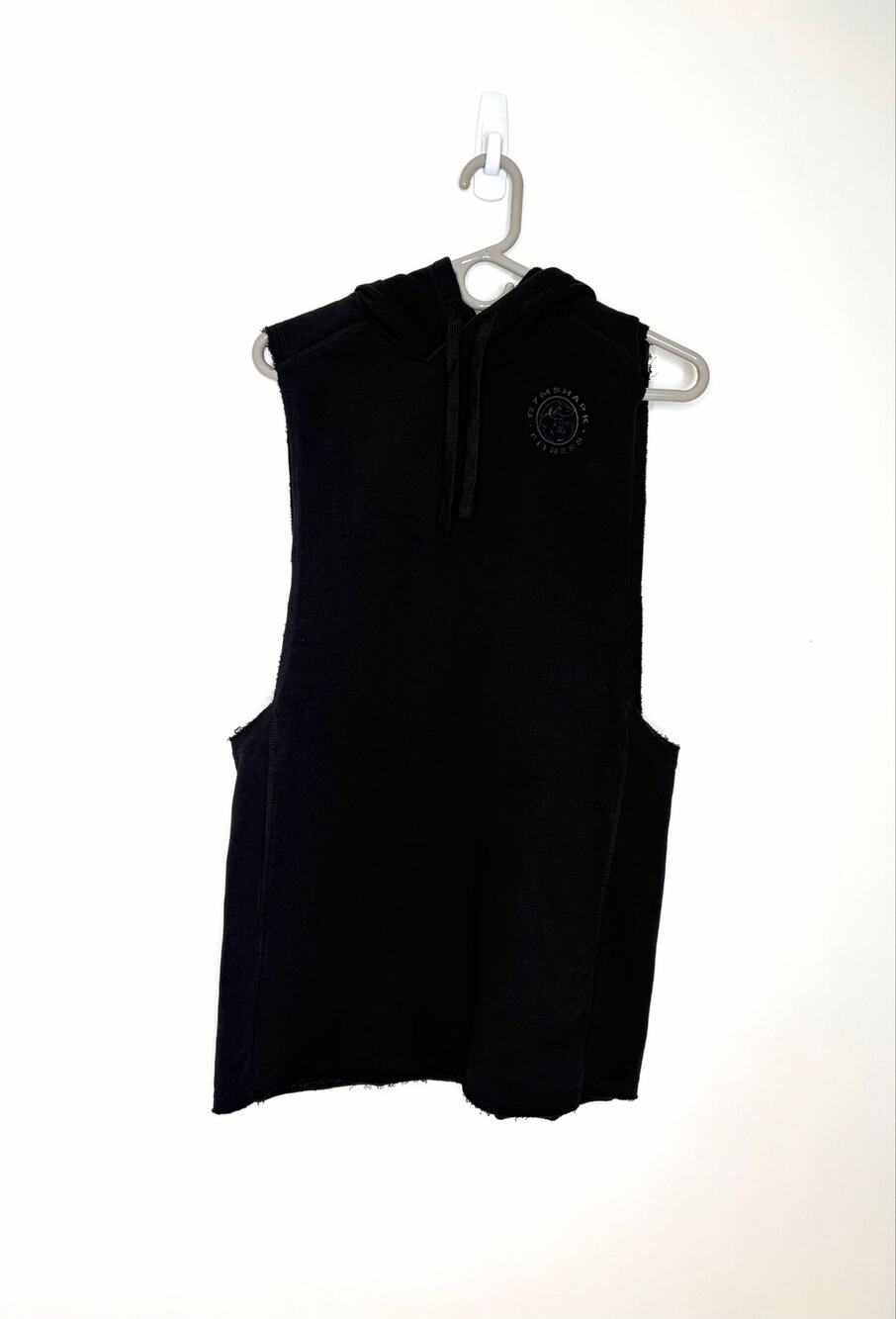 Gymshark Legacy Drop Arm Hoodie Sz S Sleeveless Slim Fit Raw Hem Activewear Gym
